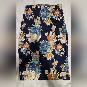 Rinascimento (Made In ITALY) Floral Navy Blue Skirt Sz S